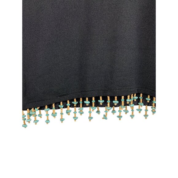 Joseph A. Womens Black Sleeveless Beaded Trim Knit Top L - Picture 3 of 5